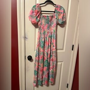 Selah Short Sleeve Smocked Midi